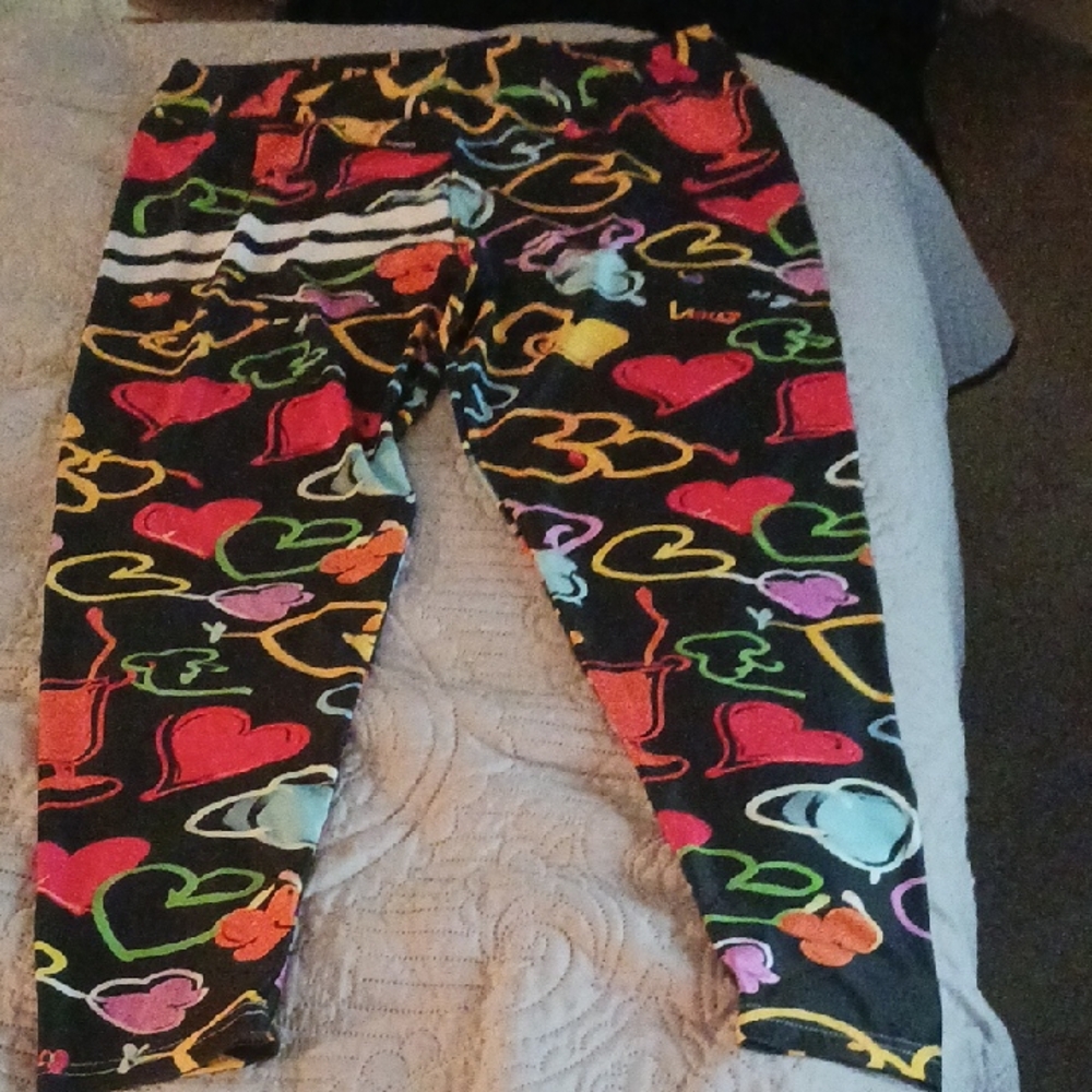 High-waisted Colorful Heart Patterned Leggings